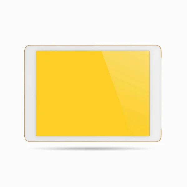 White Digital Tablet Computer Isolated Screen Clipping Path Isolated White — Stock Photo, Image