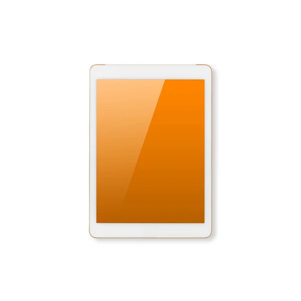 Tableta Digital Con Pantalla Naranja Con Ruta Recorte Aislada Sobre — Foto de Stock