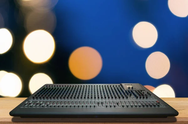 Mixer Music Mixer Board Mixer Desk Blurred Light Background — Stock Photo, Image