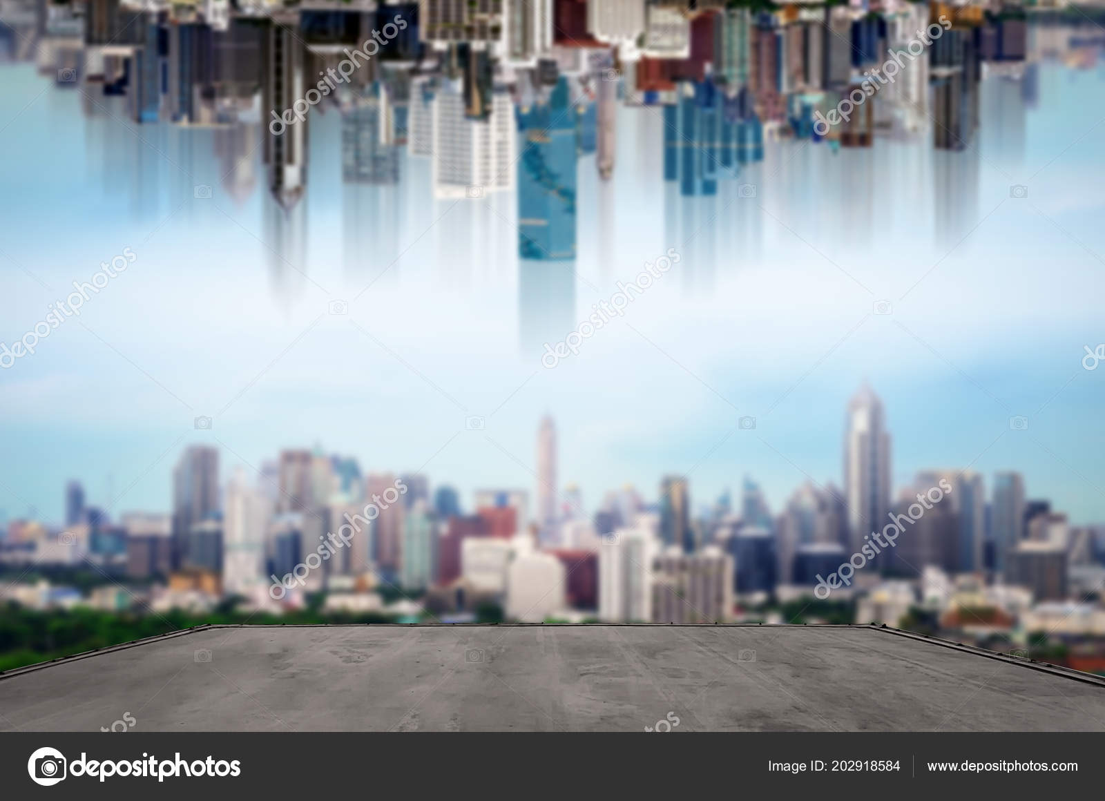Roof Top Balcony Building Upside Cityscape Background Stock Photo by  ©nirutdps 202918584