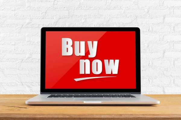 Försäljning Koncept Köp Röd Skärm Laptop För Främjande — Stockfoto