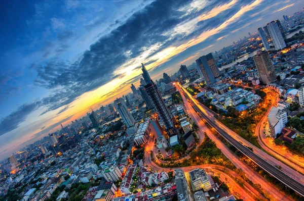 Paysage Urbain Bangkok Centre Ville Aux Heures Lever Soleil Trident — Photo