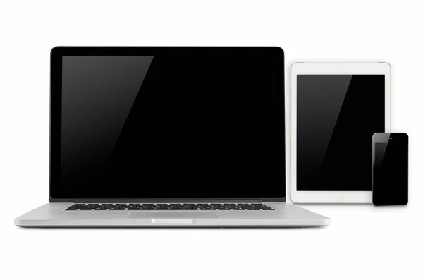 Laptopy Tablety Telefony Komórkowe Makieta Obrazu Elektronicznych Gadżetów Białym Tle — Zdjęcie stockowe