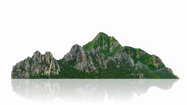 Dağ Ada Veya Beyaz Fotomontaj Için Kırpma Yoluyla Izole Hills — Stok fotoğraf