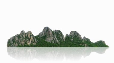 Dağ, ada veya beyaz Fotomontaj için kırpma yoluyla izole hills.