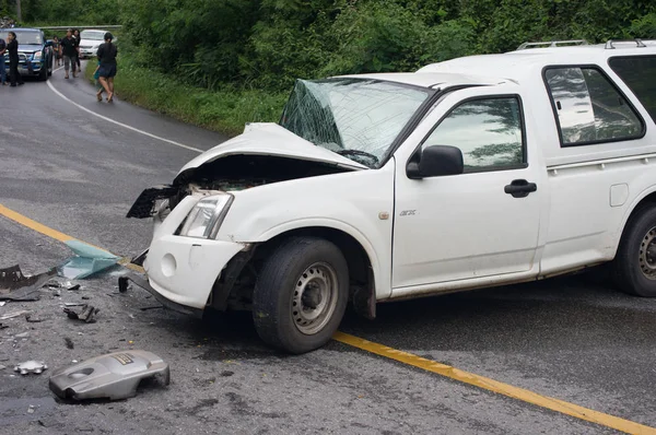 Nan Thailand Oct Undefined Car Crash Accident Street Mountain Undefined — Stock Photo, Image