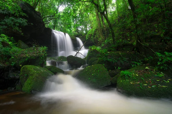 Man Daeng Waterfall Waterfall Autumn Color Change Beautiful Nature — Stock Photo, Image