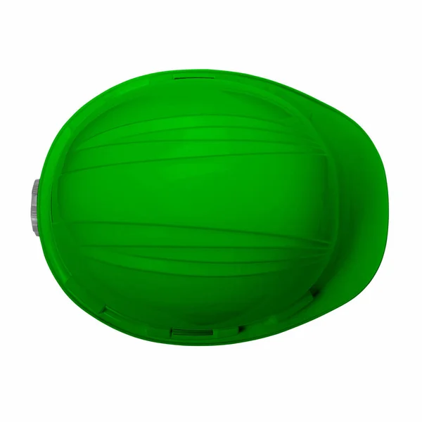 Green Helmet Isolate White Background Clipping Path Top View Green — Stock Photo, Image