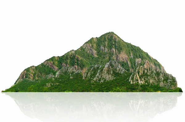 Montagne Île Collines Isolées Sur Blanc Avec Sentier Coupe Pour — Photo