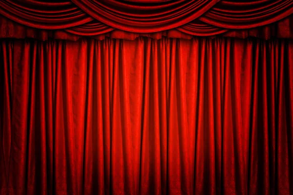 Red Velvet Stage Curtain Background — Stock Photo, Image