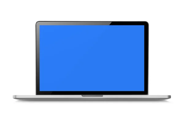 클리핑 패스와 화이트 화면에 파란색 공간에 노트북 컴퓨터 — 스톡 사진
