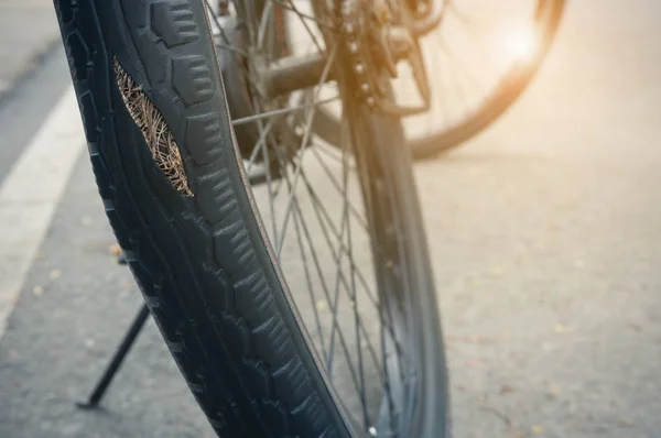 Tire Breaks Swelling Danger Signals Warning Time Change Tires — Stock Photo, Image