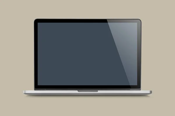Глянсовий Блискучий Ноутбук Комп Ютер Ізольований Порожній Екрані Вінтажний Стиль — стокове фото