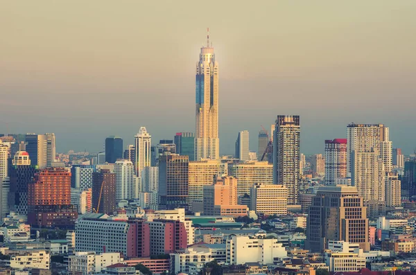 Veduta Aerea Bangkok Edifici Uffici Moderni Condominio Centro Città Con — Foto Stock