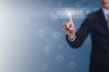 İşadamı başarı ile arka plan için alanı seçin.