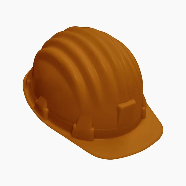 Brown Helmet Isolate White Background Clipping Path Top View Brown — Stock Photo, Image