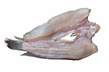 Kuru çizgili yılanbaşı balık kırpma yoluyla izole üzerinde beyaz arka plan.