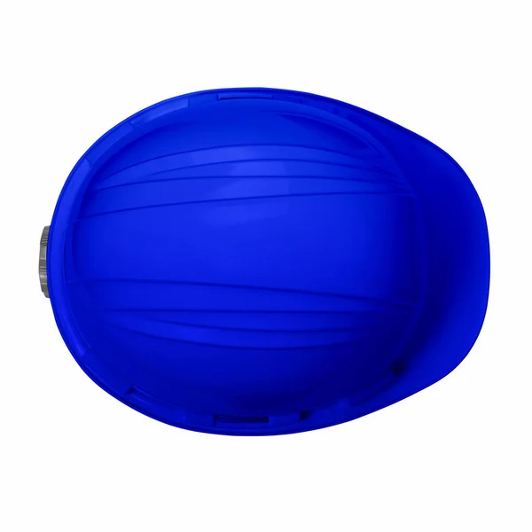 Blue Helmet Isolated White Background Clipping Path Top View Blue — Stock Photo, Image