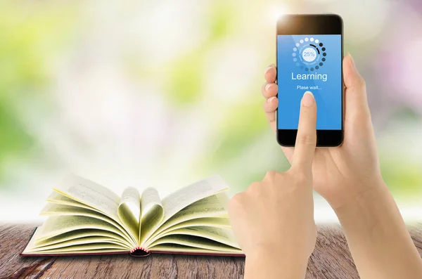 Dotykový Displej Smart Phone Učení Bar Zatížení Čekání Digitálním Displeji — Stock fotografie
