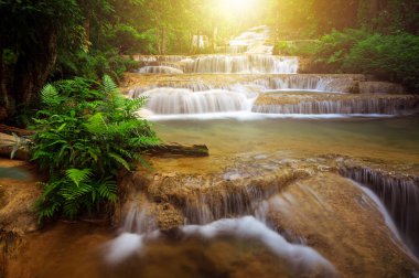Mae Kae Waterfall is Unseen waterfall in Ngao Lampang of Thailand clipart