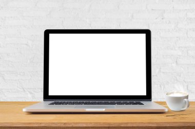 Kavramsal çalışma alanı, tablo boş ekran ile dizüstü bilgisayar.