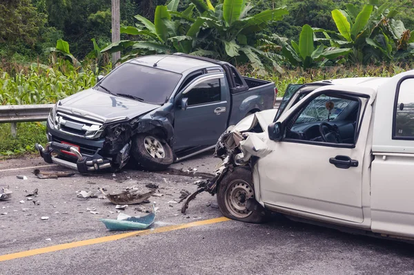 Unfall Auf Der Straße Beschädigte Autos Nach Kollision Auf Der — Stockfoto