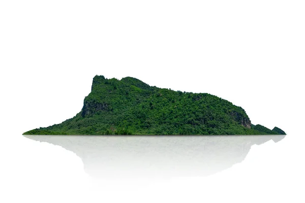 Montagne Île Collines Isolées Sur Blanc Avec Sentier Coupe Pour — Photo