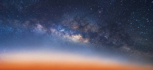 Milky way galaxy with stars and space dust in the universe, long speed exposure.