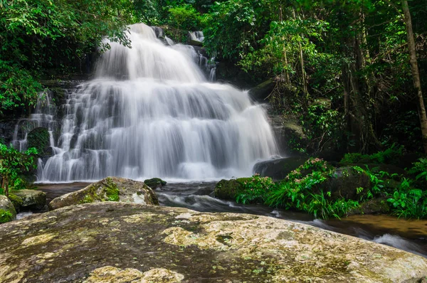 Man Daeng waterfall, Waterfall with autumn color change Beautiful nature.