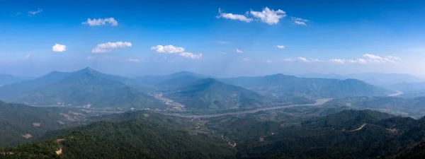 Panorama Cénico Rio Mekong Topo Colina Onde Você Tem Vista — Fotografia de Stock