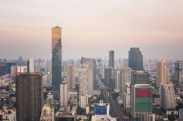 Bangkok Vista Con Grattacieli Nel Quartiere Degli Affari Bangkok Thailandia — Foto Stock