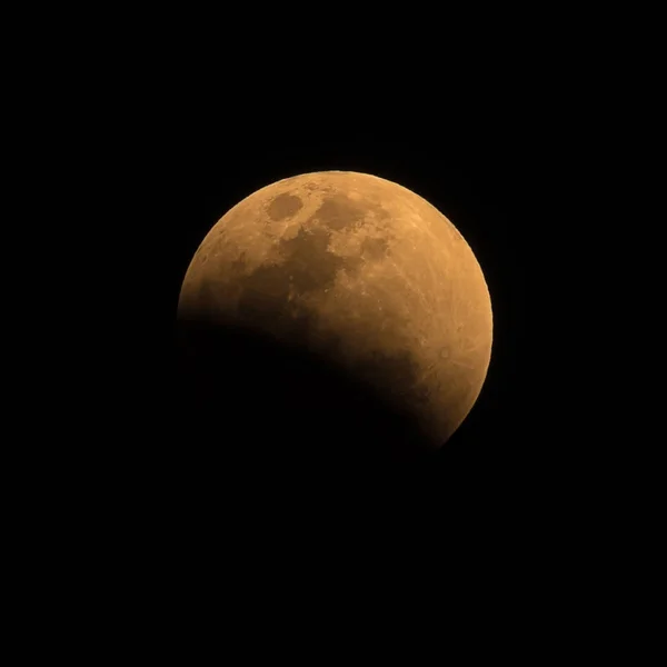 Panoramiczny Obraz Całkowitego Zaćmienia Księżyca Super Księżyc Krwi Lub Blue — Zdjęcie stockowe