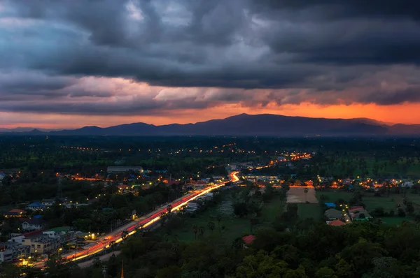 Prachtige Landschap Van Phetchaburi Regio Tijdens Zonsondergang — Stockfoto