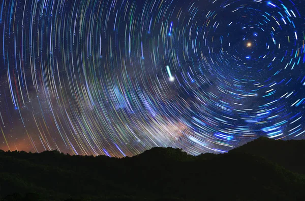 Tejes Tejútrendszer Csillagok Hely Por Univerzumban Sebesség Hosszú Expozíció — Stock Fotó
