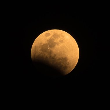 Tam ay tutulması (süper uydu) kanlı ay veya Blue moon, Lampang Tayland panoramik görüntü.