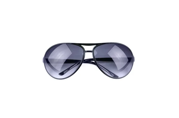 Black Sunglasses White Background Protect Sunlight Fashion — Stock Photo, Image