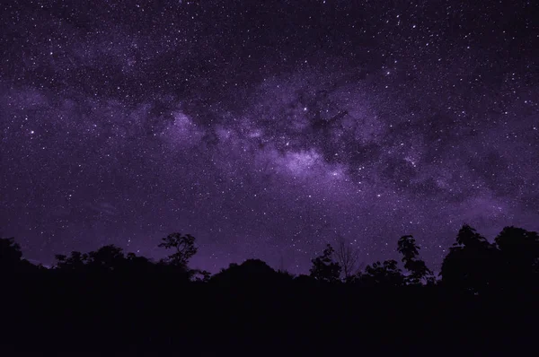 Ultra Violett Ton Vintergatan Med Stjärnor Och Utrymme Damm Universum — Stockfoto