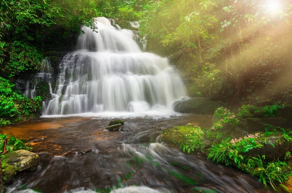 Człowiek Daeng Wodospad Jesieni Piękna Przyroda — Zdjęcie stockowe