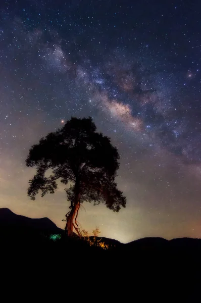Vintergatan Med Stjärnor Och Rymdstoft Universum Och Zodiac Ljus Natthimlen — Stockfoto