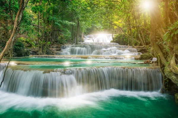 Landscape Huai Mae Kamin Waterfall Srinakarin Dam Kanchanaburi Thailand — Stock Photo, Image