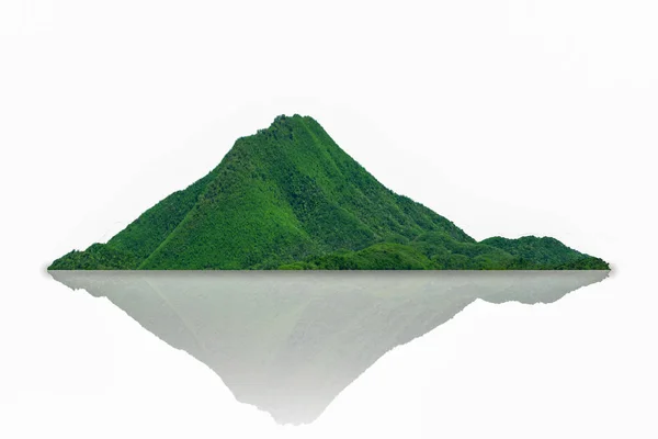 Montagne Île Collines Isolées Sur Blanc Avec Sentier Coupe Pour — Photo