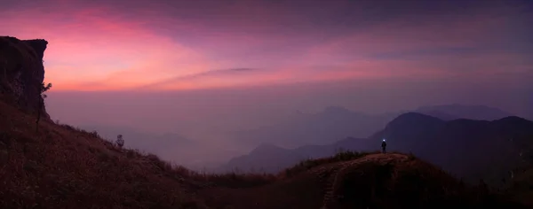 Panorama Phu Chi Waldpark Bei Sonnenaufgang Eines Der Berühmtesten Reiseziele — Stockfoto