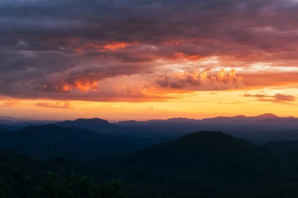 Mountains Warm Light Mae Moh Lampang Thailand — Stock Photo, Image