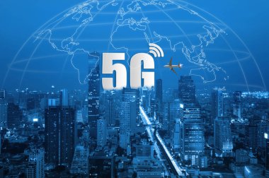 5g ağ kablosuz sistemleri ve akıllı, akıllı şehir iletişim ağı bağlamak küresel kablosuz cihazlar.