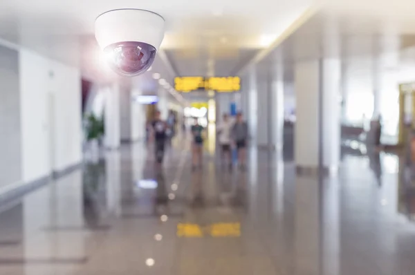 Sicherheit Des Cctv Systems Gebäude Überwachungskamera Der Decke Installiert Den — Stockfoto