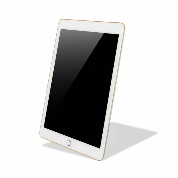 Digital Tablet Blank Black Screen Isolated White Background — Stock Photo, Image