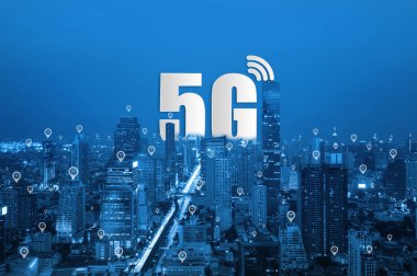 5g ağ kablosuz sistemleri ve akıllı, akıllı şehir iletişim ağı bağlamak küresel kablosuz cihazlar.