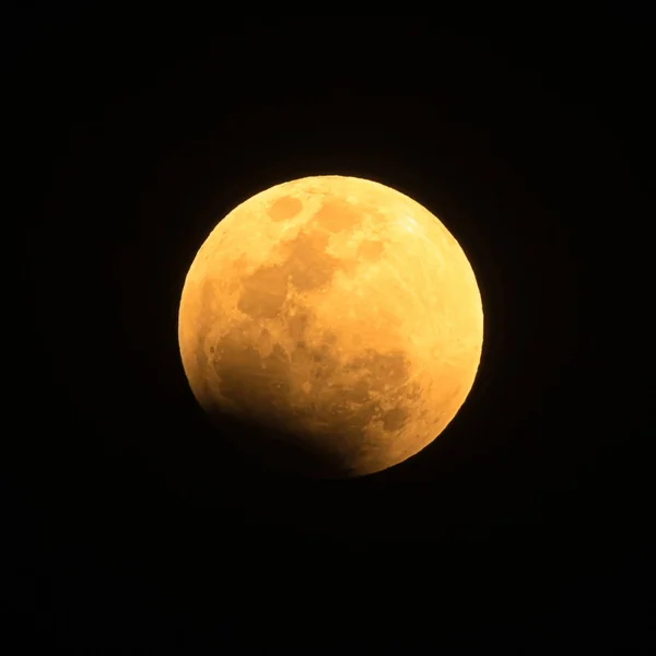 Панорамное Изображение Полного Лунного Затмения Кровавой Луны Голубой Луны Лампанг — стоковое фото