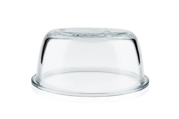 Schutzkonzept Leere Transparente Glaskuppel Auf Grauem Hintergrund Freie Fläche Für — Stockfoto