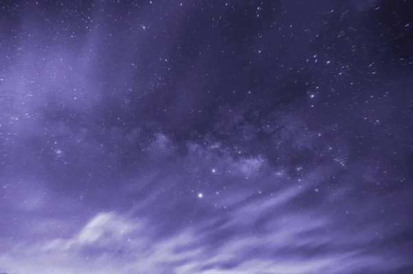 Ultra Violeta Tono Galaxia Vía Láctea Con Estrellas Polvo Espacial — Foto de Stock